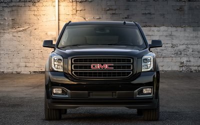 GMC Yukon, 2019, Graphite Edition, front view, exterior, new black Yukon, American SUV, pickup trucks, GMC
