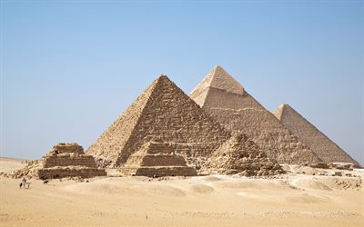 pyramids of Giza, Ancient Egypt, Giza pyramid complex, ancient pyramids, landmark, Cairo, Egypt