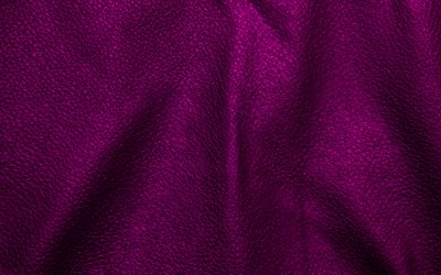 紫革の背景, 4k, 波皮革, 革の背景, 皮革, 紫皮革