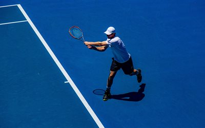 Andy Murray, 4k, jugadores de tenis, ATP, pista de tenis, un partido de tenis