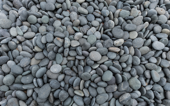 gray stones, stone texture, gray pebbles, large stones