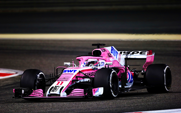 Sergio Perez, chemin de c&#226;bles, Force India, Formule 1, F1, Force India 2018, HALO, Force India pilotes