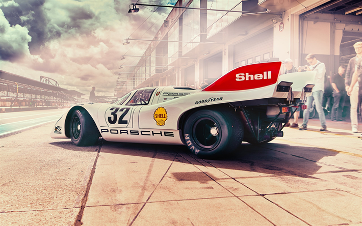 Porsche 917, 2018, piste de course, de course de coup&#233; sport, l&#39;allemand de voitures de sport, Porsche