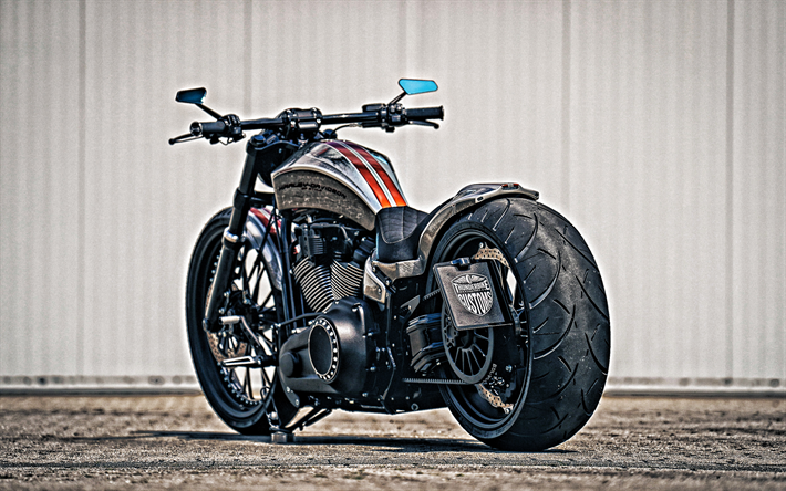 A Harley-Davidson Thunderbike, Motos Custom, moto legal, vis&#227;o traseira, tuning, americana de motocicletas, chopper, A Harley-Davidson