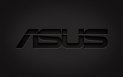 Logo carbone Asus, 4k, art grunge, fond carbone, cr&#233;atif, logo noir Asus, logo Asus, Asus