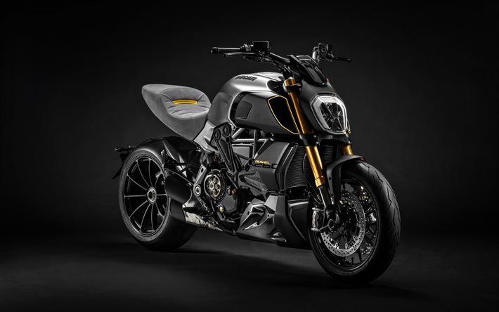 Ducati Diavel 1260 S Materico, 2021, front view, exterior, new black Diavel 1260 S Materico, new Diavel, Italian motorcycles, the Ducati