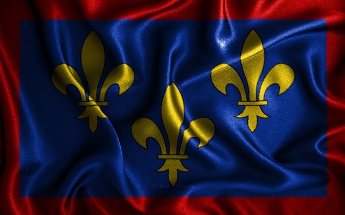 Anjou-flagga, 4k, v&#229;giga sidenflaggor, franska provinser, tygflaggor, Anjou-dagen, 3D-konst, Anjou, Europa, Provinserna Frankrike, Anjou 3D-flagga, Frankrike