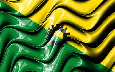 Dosquebradas Flag, 4k, Cities of Colombia, South America, Day of Dosquebradas, Flag of Dosquebradas, 3D art, Dosquebradas, colombian cities, Dosquebradas 3D flag, Colombia