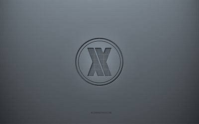 شعار Blasterjaxx, الخلفية الرمادية الإبداعية, نسيج ورقة رمادية, بلاستيرجاكس, خلفية رمادية, شعار Blasterjaxx ثلاثي الأبعاد