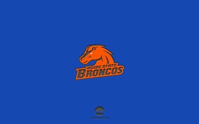 Boise State Broncos, fundo azul, time de futebol americano, emblema do Boise State Broncos, NCAA, Idaho, EUA, Futebol americano, logotipo do Boise State Broncos