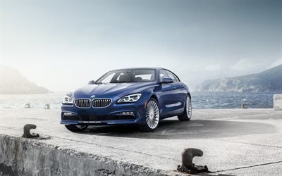 BMW Alpina B6 Gran Coupe, 2017, Sedan, blue BMW, tuning, xDrive, ALPINA, BMW