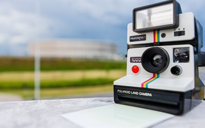 4k, Polaroid Land Camera, close-up, de cam&#233;ras