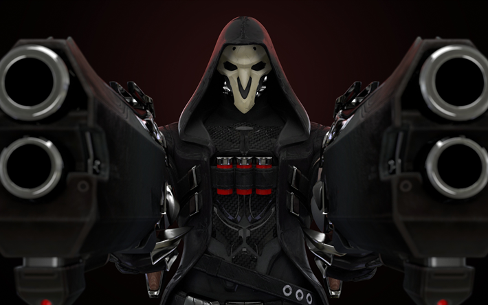 ダウンロード画像 Reaper 4k 銃 武者 Overwatch フリー のピクチャを無料デスクトップの壁紙