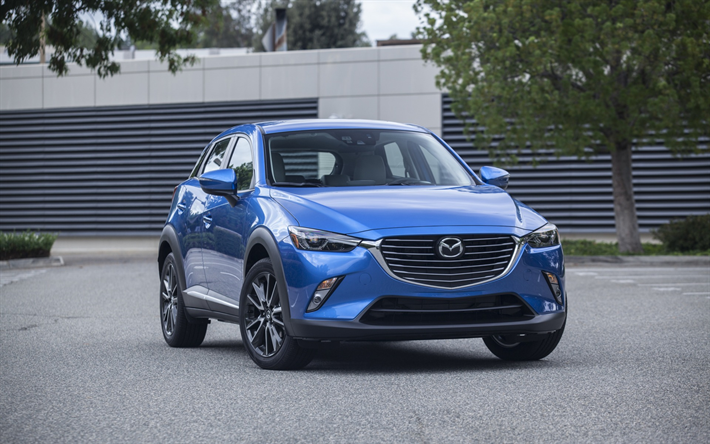 Mazda CX-3, 2017, Crossover, azul CX-3, los coches japoneses, los coches Nuevos, Mazda