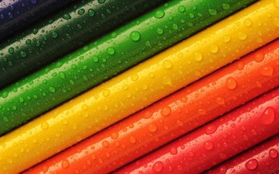 Colorful pencils, wooden pencils, rainbow, pencils