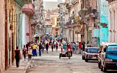 ハバナ, 4k, 通り, キューバ