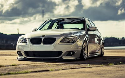 tuning, BMW M5, E60, low rider, e60, stance, parking, german cars, BMW