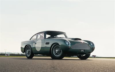 O Aston Martin DB4, GT Continua&#231;&#227;o, 2018, retro cup&#234; esportivo, exterior, verde novo DB4, Carros brit&#226;nicos, Aston Martin