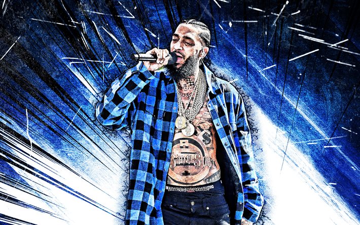Nipsey Hussle Is Wearing Red Coat And Having Tattoos And Chains On Neck In  A Blur Background 4K HD Music Wallpapers  HD Wallpapers  ID 38459
