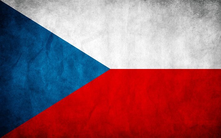 Repubblica ceca bandiera, bandiera ceca, muro, bandiere Europee