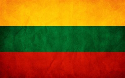 Litu&#226;nia, Lituano bandeira de parede textura, Bandeiras europeias, bandeira da Litu&#226;nia