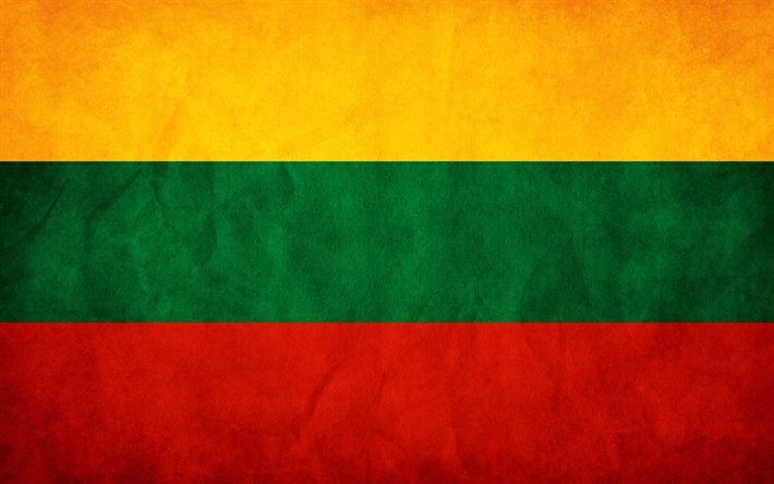 La lituanie, le pavillon lituanien texture du mur, Europ&#233;enne drapeaux, le drapeau de la Lituanie