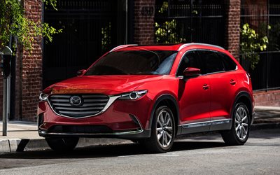 Mazda CX-9, 2017, red CX-9, new cars, luxury SUV, Japanese cars, Mazda