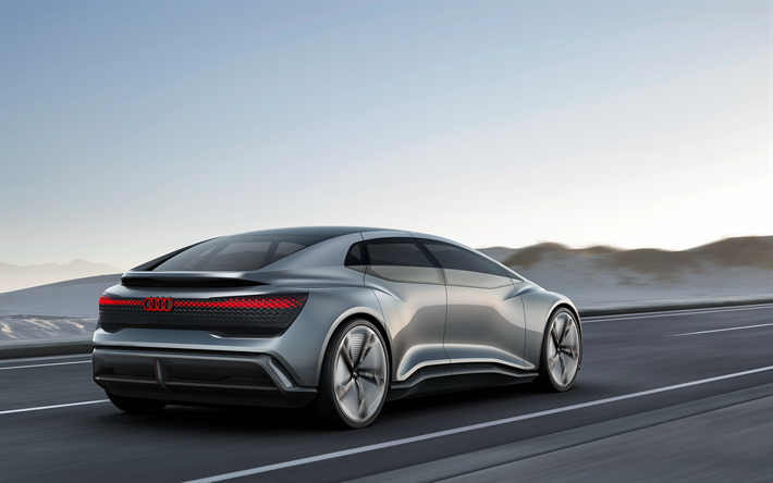Audi Aicon, 2017, rear view, German cars, futuristic design, Audi