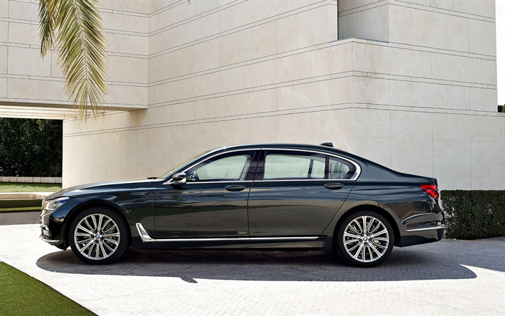 BMW 7, 2017, G12, side view, business class, new cars, German cars, BMW