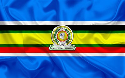 flagge von eac, east african community, organisation von afrika, seide flagge, emblem