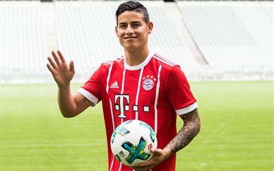 James Rodriguez, 4k, football, Bayern Munich, Germany, Bundesliga, Colombian football player