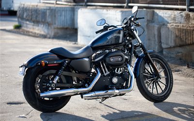 4k, Harley-Davidson Sportster Iron 883, en 2017, des v&#233;los, des superbikes, american motos, Harley-Davidson