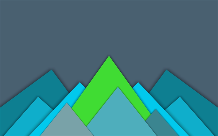 material design, pyramids gray and blue, android, lollipop, triangles, geometric shapes, creative, strips, geometry, gray background