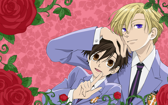 Ouran Koukou Host Club, Tamaki Suou, Haruhi Fujioka, art, merkki&#228;, Japanilainen manga, Bisco Hatori