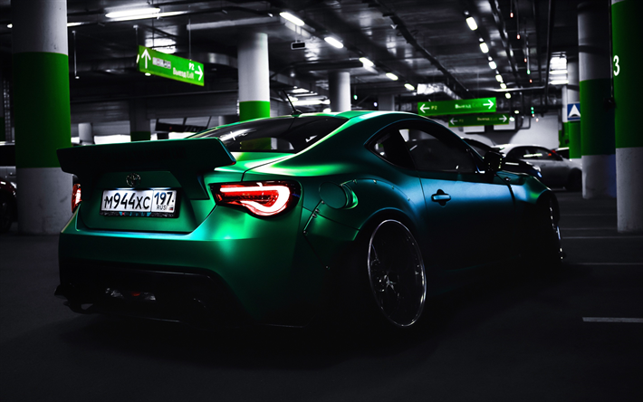 Toyota GT86, aparcamiento, tuning, red GT86, postura, supercars, los coches japoneses, Toyota