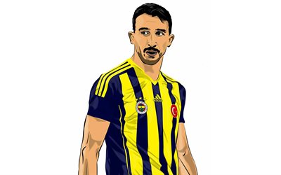 Mehmet Topal, minimal, turkish footballer, Fenerbahce, fan art, soccer, Topal, Turkish Super Lig, Fenerbahce FC