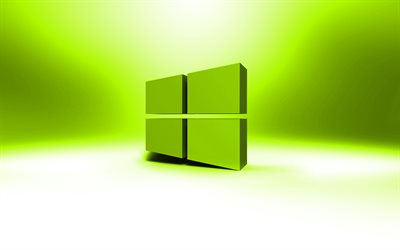 Windows 10 kalkki-logo, luova, SEN, lime abstrakti tausta, Windows 10 3D logo, merkkej&#228;, Windows 10-logo, kuvitus, Windows 10