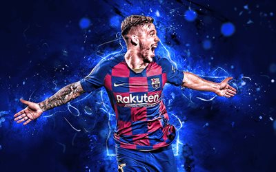 Carles Perez, goal, FC Barcelona, spanish footballers, LaLiga, Barca, Carles Perez Sayol, FCB, football, neon lights, Barcelona FC, soccer, La Liga, Spain