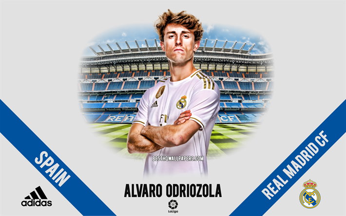 Alvaro Odriozola, le Real Madrid, le portrait, le footballeur espagnol, le d&#233;fenseur, La Liga, l&#39;Espagne, le Real Madrid footballeurs 2020, le football, Santiago Bernabeu