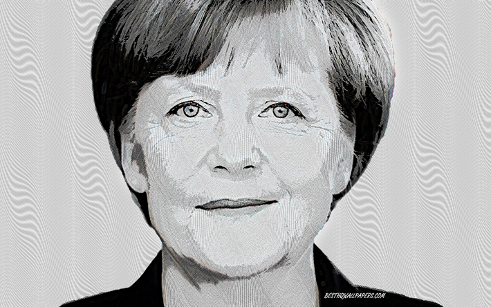 Angela Merkel, ritratto, Cancelliere della Germania, creativo, arte, tedesco leader, politico tedesco