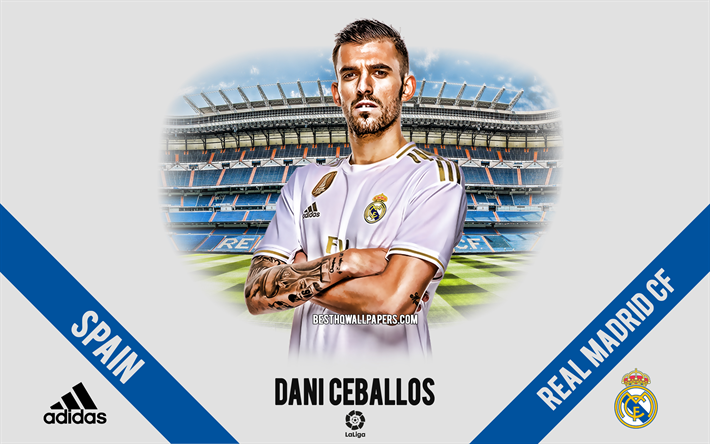 Dani Ceballos, le Real Madrid, le portrait, le footballeur espagnol, le milieu de terrain, La Liga, l&#39;Espagne, le Real Madrid footballeurs 2020, le football, Santiago Bernabeu