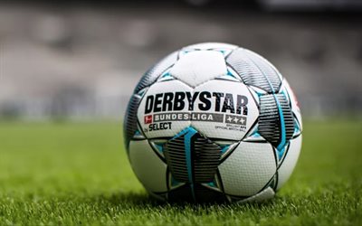 Derbystar Bundesliga Brillant APS, 2019, Bundesliga 2019 official ball, Bundesliga 2019 2020, soccer field, ball, football