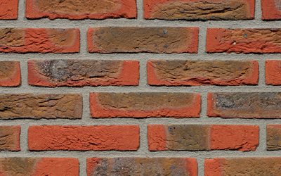 brown brickwall, close-up, brown bricks, bricks textures, brown brick wall, bricks, wall, macro, identical bricks, brown bricks background