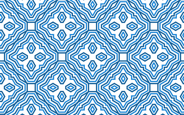 Blue ornament texture, retro background, blue retro texture, seamless texture, texture with ornaments