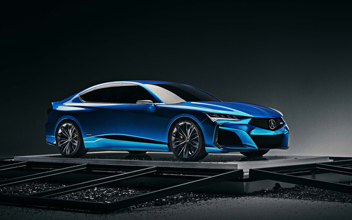 Acura Type S Concept, 2019, blue sports concepts, new blue Type S, japanese cars, Acura
