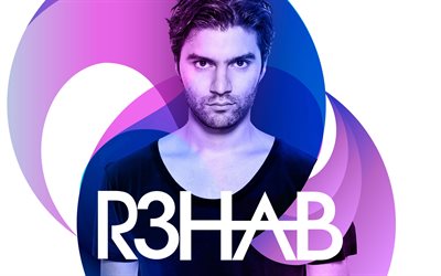 4K R3hab, 4k, superstars, 2019, Hollandalı DJ&#39;ler, fan sanat, m&#252;zik yıldızları, Fadil El Ghoul, R3hab