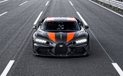 Bugatti Chiron Prot&#243;tipo, 2019, vista frontal, hipercarro, nova carbono Chiron, supercarros, Bugatti