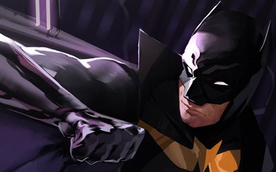 Batman, artwork, superheroes, battle, Bat-man, batman at night, darkness