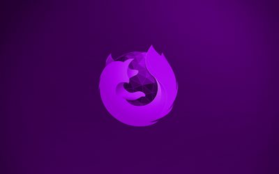 Mozilla Firefox violett logotyp, 4k, kreativa, violett bakgrund, Mozilla Firefox 3D-logotyp, Mozilla Firefox logotyp, konstverk, Mozilla Firefox