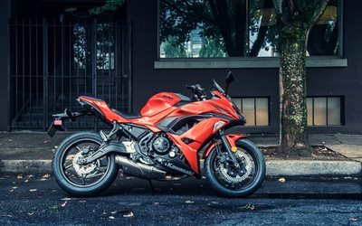 Kawasaki Ninja 650R, moto esporte, rua, laranja Kawasaki